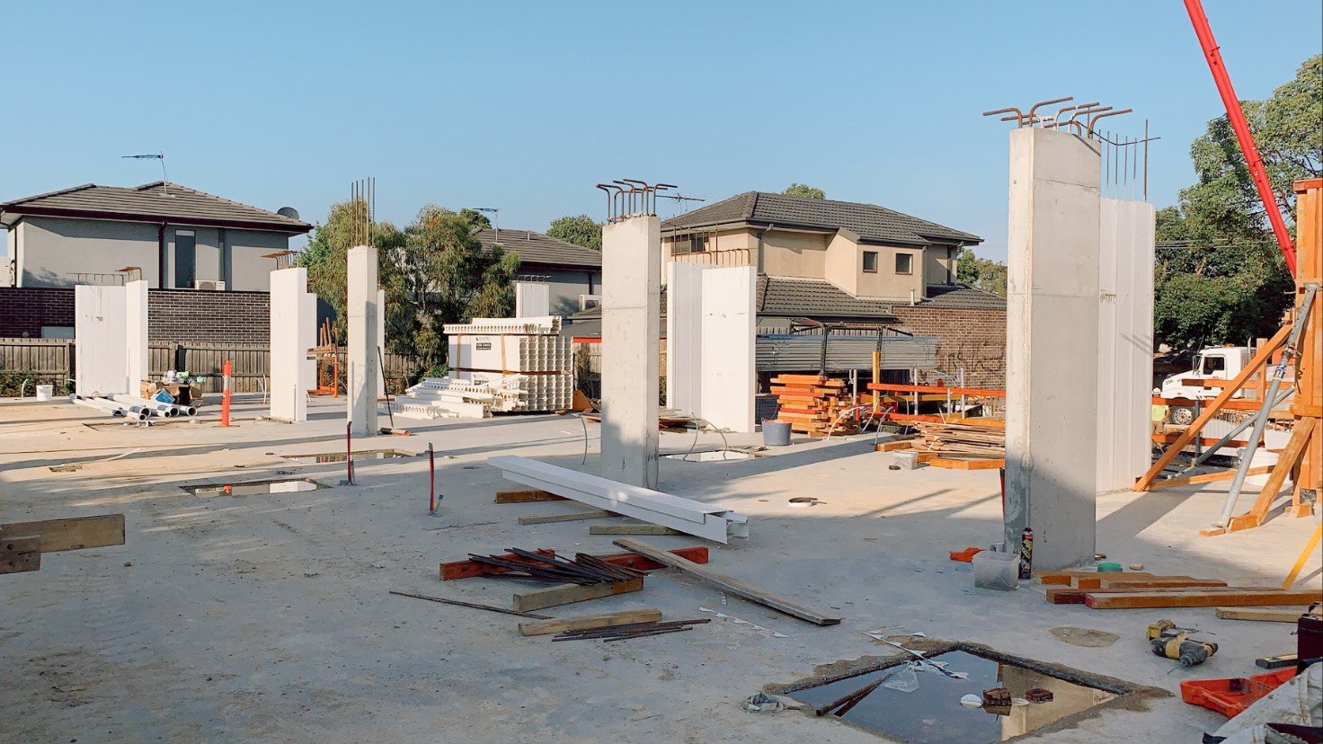 Woodlands site with precast installed